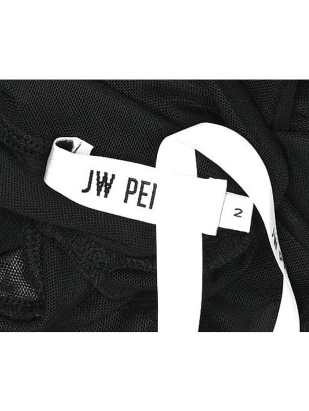 JW Pei Sophia Eye Print Mesh Dress in Black White - Picture 2 of 3